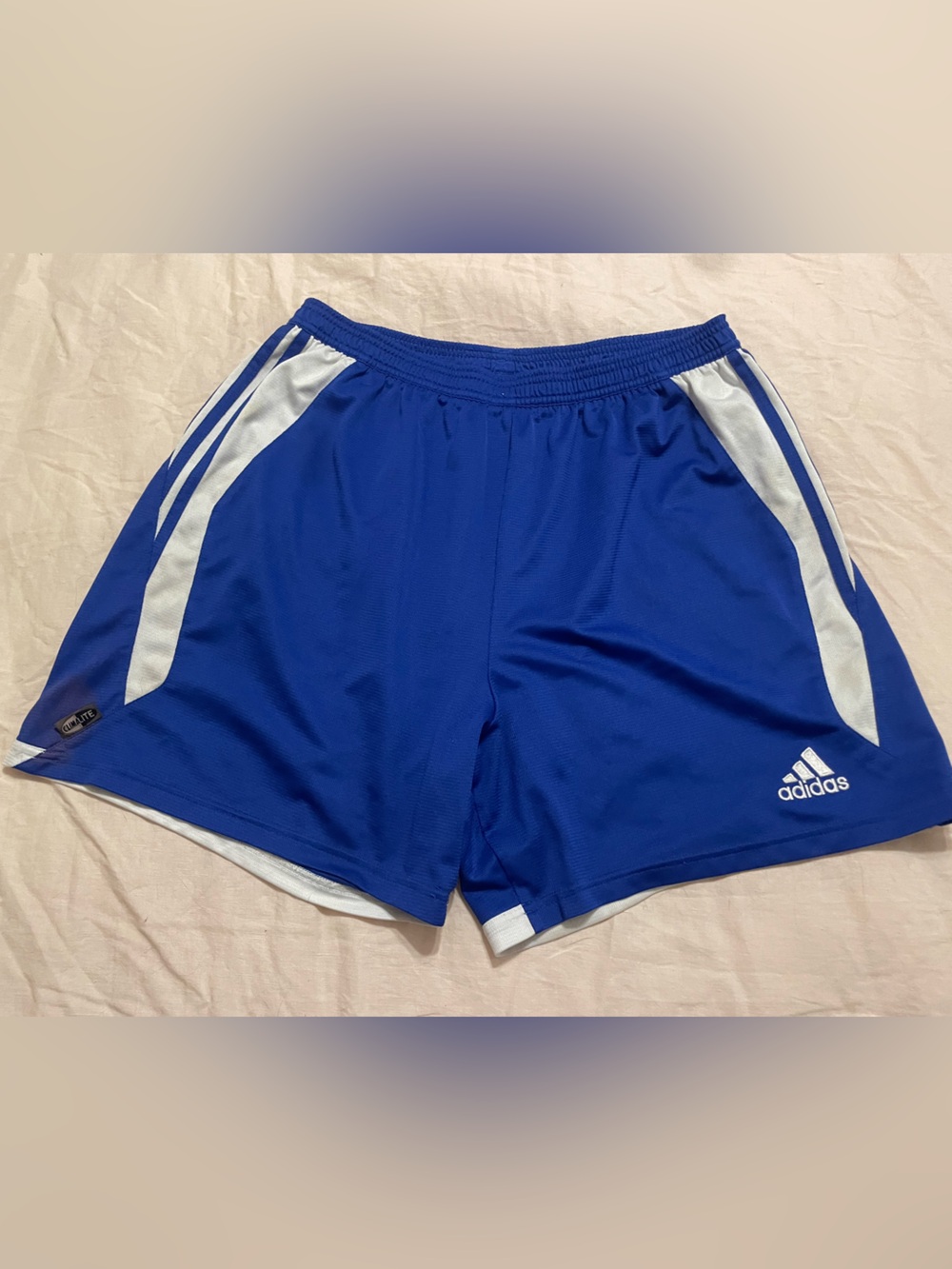 adidas Climalite Royal Blue Men's Athletic Shorts with White Accents size XL